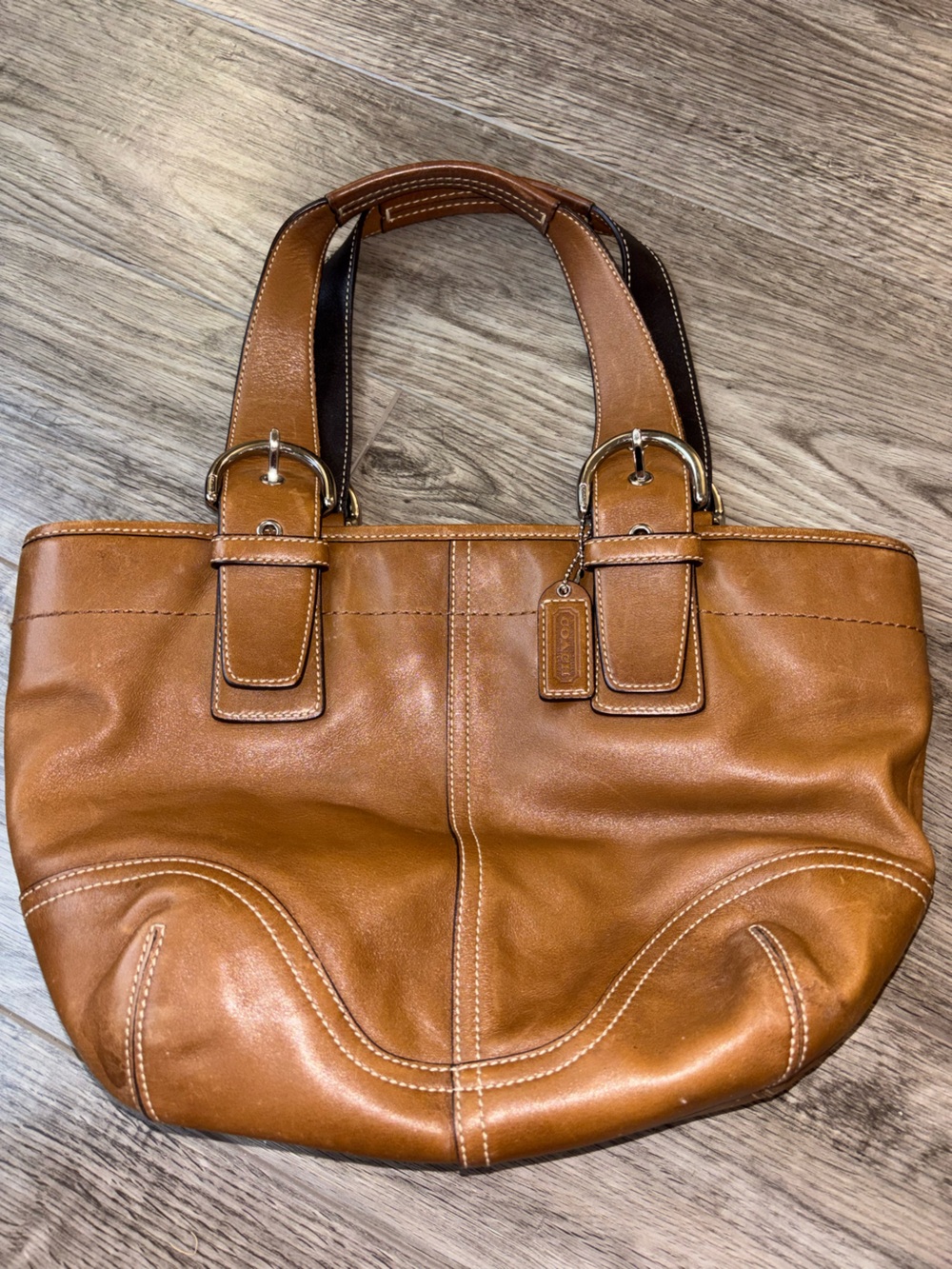 Coach Tan Leather Tote Shoulder Bag